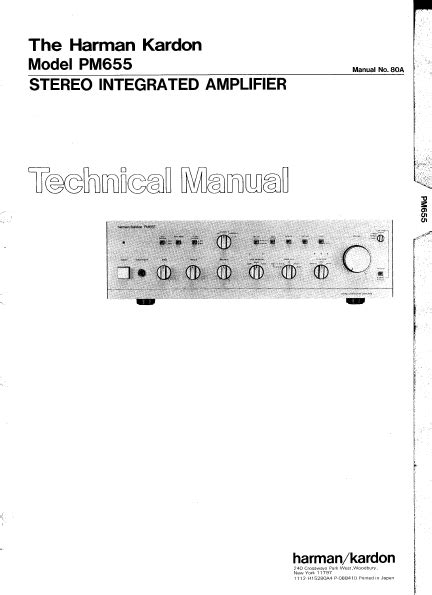 Service manual harman kardon pm655 stereo integrated amplifier. - Service manual harman kardon pm655 stereo integrated amplifier.